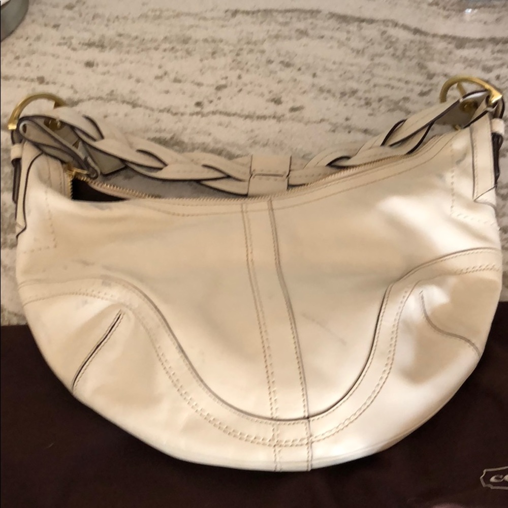 Coach leather bag.  Beautiful cream color.